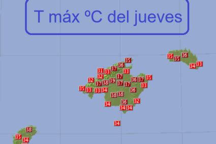 Mallorca's weather for Friday, August 25