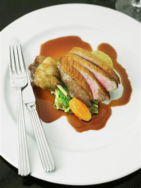 Roast Duck With Gravy And Vegetables Photograph by Myles New | Fine Art America