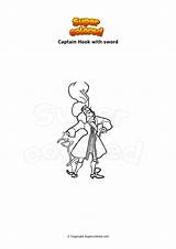 Coloring Page Captain Hook With Sword  Supercoloredcom sketch template