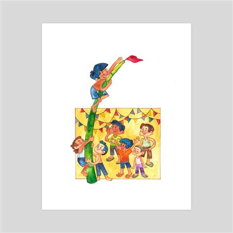 Larong Pinoy: Palo Sebo, an art print by Jme Foronda - INPRNT