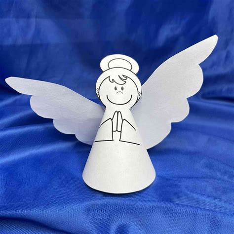 Paper Angel Printable Coloring Craft for Children Paper Angel Download Coloring, Paper Model ...