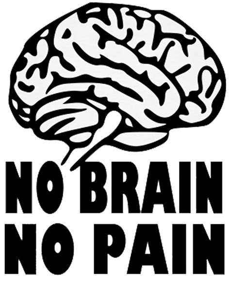 "No Brain No Pain" Stickers by Raudius | Redbubble