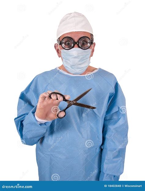 Funny, Scary Quack Bad Doctor Surgeon Isolated Stock Photo - Image: 18402848