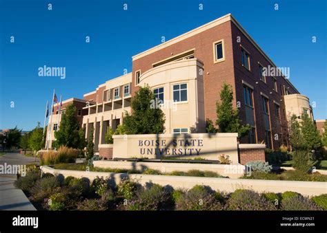 Boise Idaho college building of Boise State University university campus at Micron Business ...