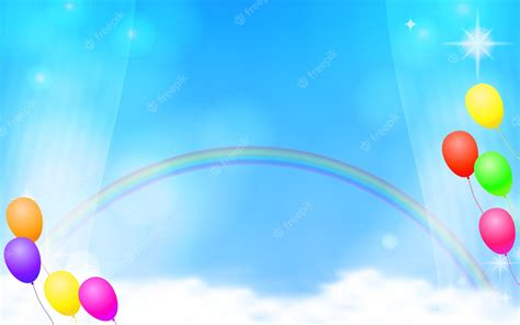 Premium Vector | Background illustration of rainbow and balloons in the ...