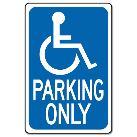 Chadwell Supply. HANDICAP PARKING SIGN 12" WIDE X 18" LONG-ALUMINUM