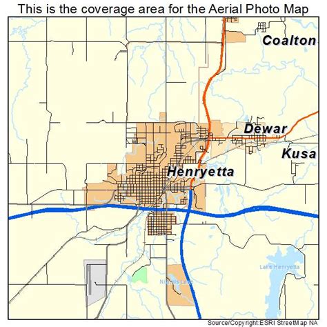 Aerial Photography Map of Henryetta, OK Oklahoma