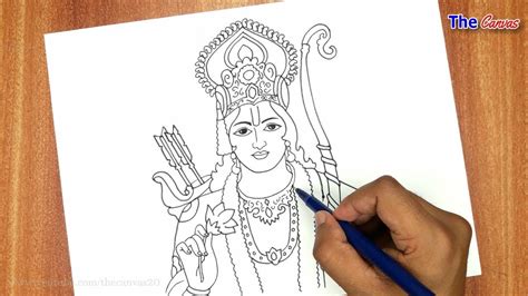 How to draw Lord Shree Rama || Jai Shree RAm drawing step by step || Shree Ram Drawing - YouTube