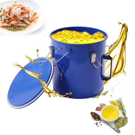 6-GALLON STEEL FRYER Grease Bucket Oil Filtering Storage Container 4 Lock Clips $85.02 - PicClick