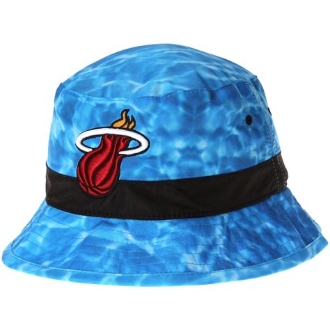 Men's Miami Heat Mitchell & Ness Blue Surf Camo Bucket Hat