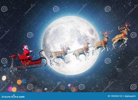 Santa Claus in a Sleigh Ready To Deliver Presents with Sleigh Stock ...