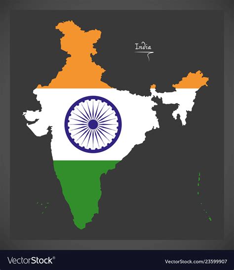 India Map With Indian Flag