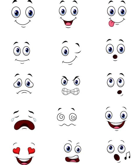 Premium Vector | Cartoon faces expressions collection set