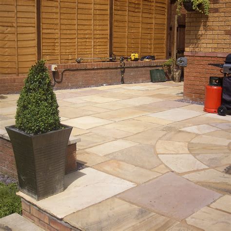 Fossil Mint Indian Sandstone Natural 22mm Calibrated Patio Paving Slabs ...