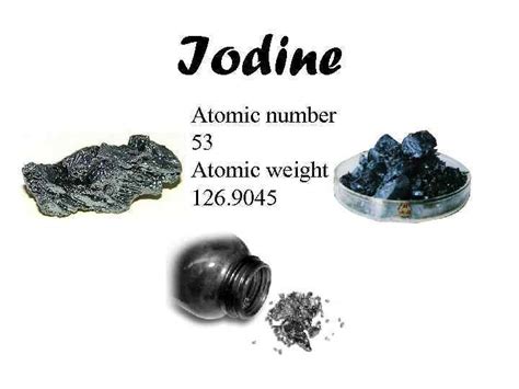 Iodine Atomic number 53 Atomic weight 126 9045