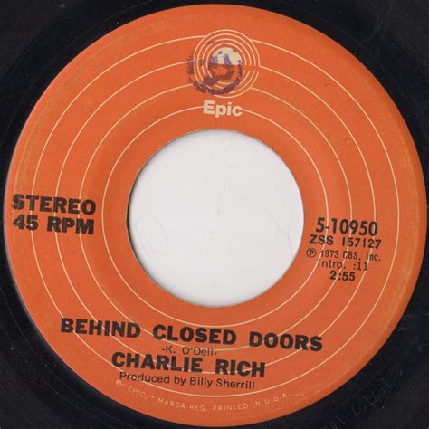 Charlie Rich – Behind Closed Doors (1973, Gloversville Pressing, Vinyl) - Discogs