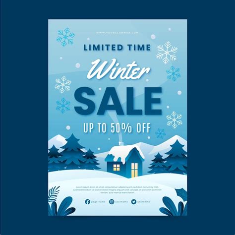 Free Vector | Gradient winter sale vertical poster template