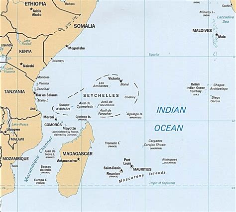 Indian Ocean Islands Map