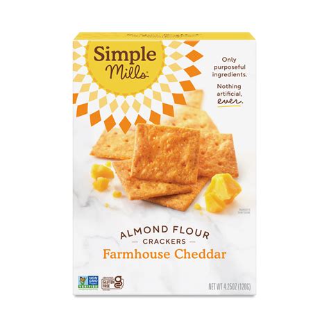 Simple Mills Farmhouse Cheddar Almond Flour Crackers | Thrive Market