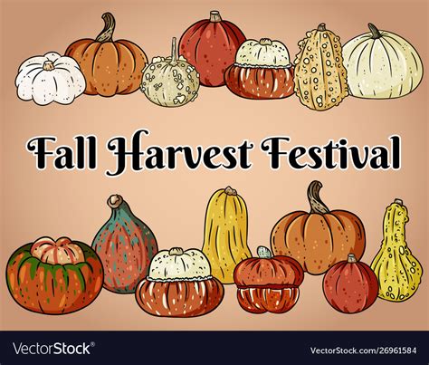 Fall harvest festival decorative banner with cute Vector Image