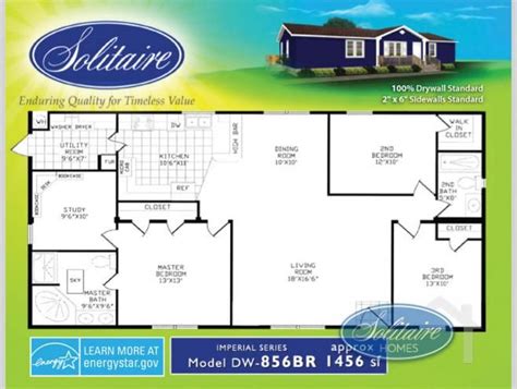 New 2017 Solitaire Homes Double Section 856 BR Double Section Home at Solitaire Homes | Amarillo ...