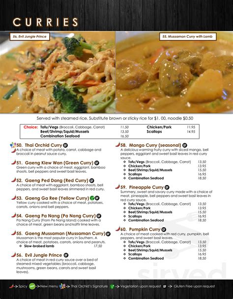 Thai Orchid Restaurant menus in Salem, Oregon, United States