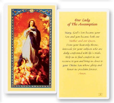 Our Lady of The Assumption Laminated Prayer Cards 25 Pack