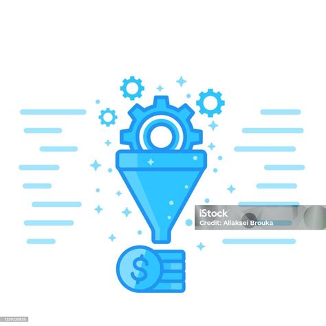 Sales Funnel Vector Illustration Digital Marketing Concept Stock ...