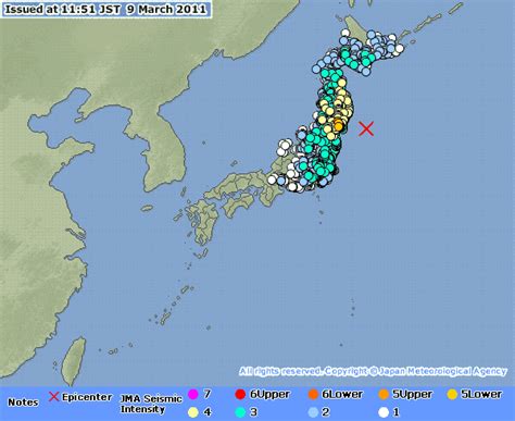 Japan Earthquake Epicenter Map