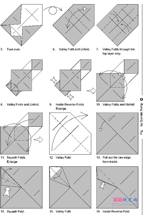 Origami Instruction: Pig Origami | web wanderers