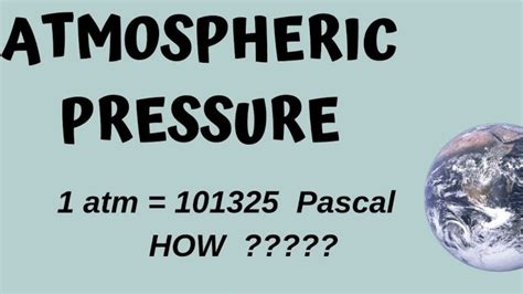 Atmospheric pressure| VALUE OF 1 atm. | Pressure measurement| pressure unit - YouTube