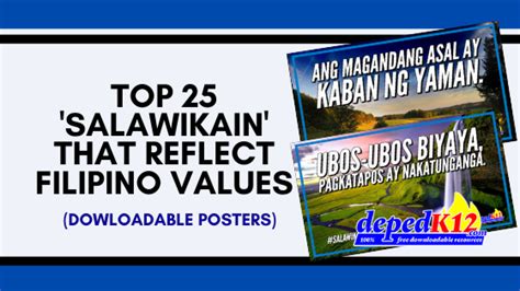 Top 25 'Salawikain' that Reflect Filipino Values (Downloadable Posters) - DepEd K-12