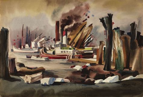 New Deal of the Day: New Deal Tugboat Art (1/5): "B-20, Tugboats in San Francisco Bay"