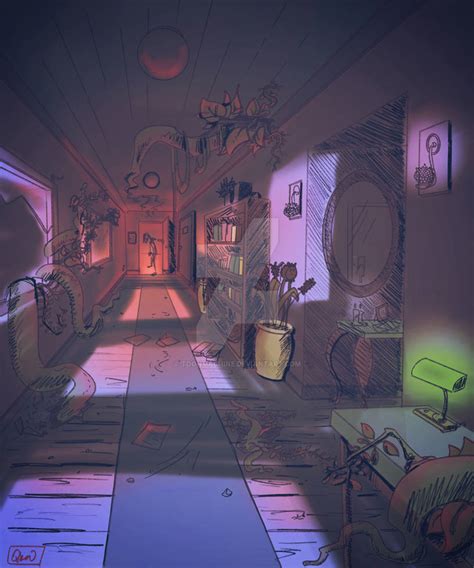 Concept Sketch - Creepy Dark Hallway by ToonMachine on DeviantArt