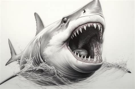 Premium AI Image | Shark drawing shark pencil drawing vintage Generative Ai