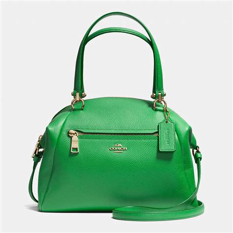 Coach Prairie Satchel In Pebble Leather in Green | Lyst