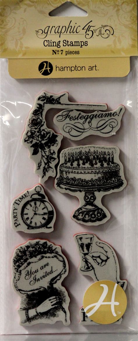 Graphic 45 Time To Celebrate 2 Rubber Cling Stamps Set – SCRAPBOOKFARE