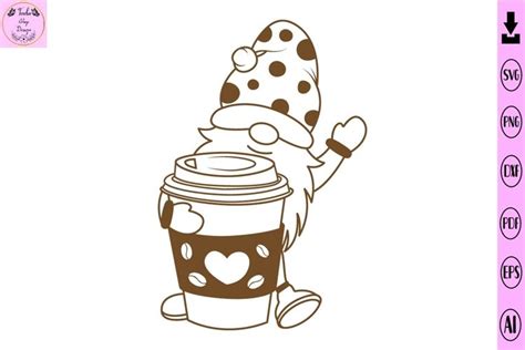 Coffee Gnome Svg, Coffee Love Svg, Gnomes Coffee Svg