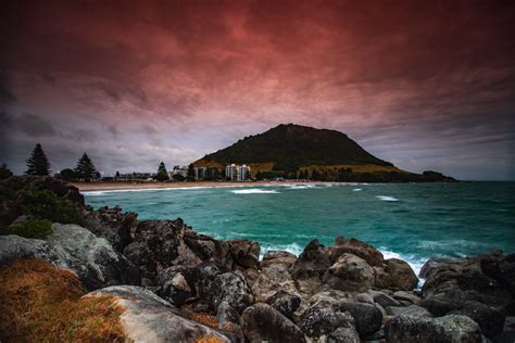 Mt Maunganui the mount sunrise Tauranga North Island, New Zealand