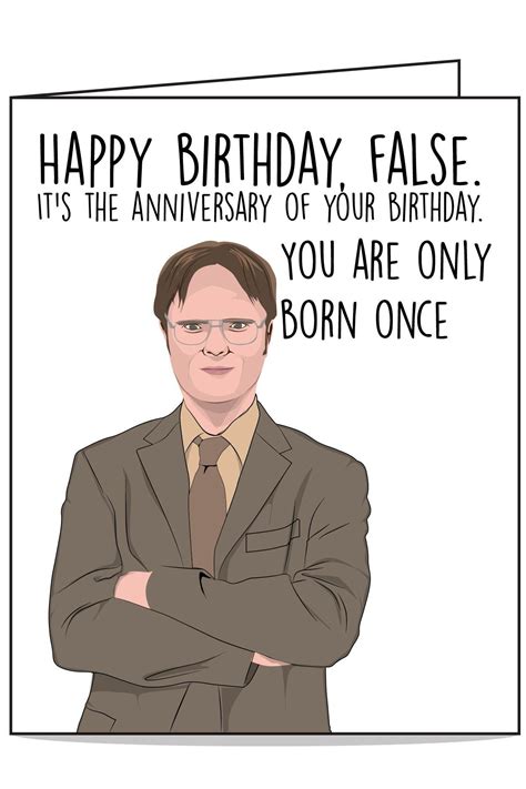 Dwight Schrute Funny Birthday Card. The Office TV show greeting card ...