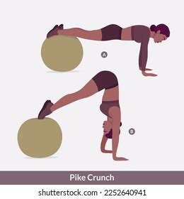 Pike Crunch Exercise Woman Workout Fitness Stock Vector (Royalty Free) 2252640941 | Shutterstock