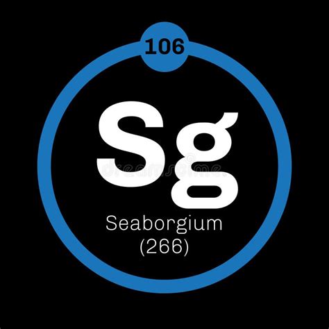 Periodic Table Element Seaborgium Icon. Stock Illustration - Illustration of physics, name: 79327712