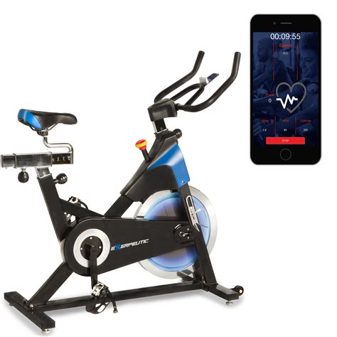 EXERPEUTIC LX 8.5 Indoor Cycling Exercise Bike with Bluetooth and Free MyCloudFitness App ...