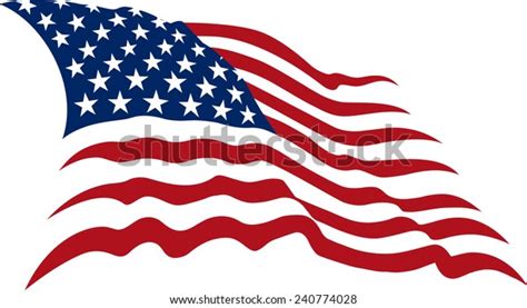 Waving American Stars Stripes Made Two Stock Vector (Royalty Free) 240774028