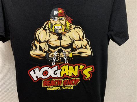 Vintage Hulk Hogan Hogans Shop big logo black t-shirt M wwe wwf | Grailed