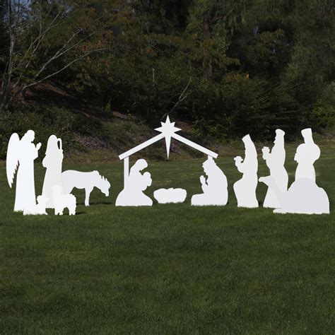 Large Silhouette Outdoor Nativity Set - Full Scene - Outdoor Nativity Store