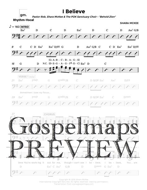 Gospelmaps | I Believe - Pastor Rob, Shara McKee & The POK Sanctuary ...