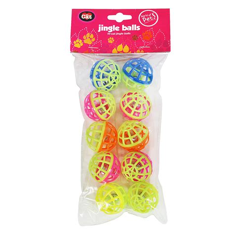 Cat Jingle Balls 10 Plastic Kitten Play Toys Bell Colour Chase Rattle Game Treat | eBay