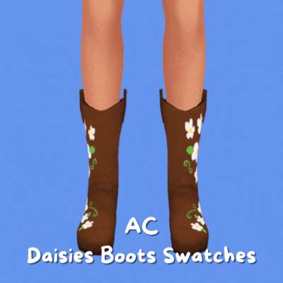 Bottes De Cow-boy AC-Daisies - Téléchargement CC Sims Par Arowenc - Amaz'Sims