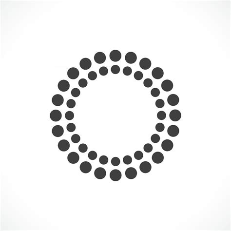 Black abstract vector circle frame halftone dots logo emblem design ...